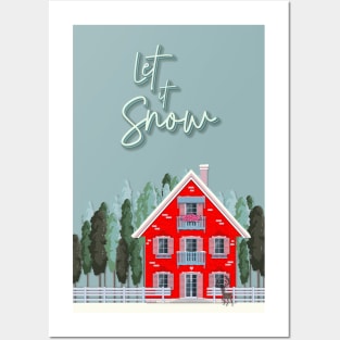 Christmas Lake House - Let it Snow Posters and Art